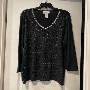 Black and Silver Rhinestone Sweater